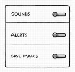 Sketch of mobile toggles/switches