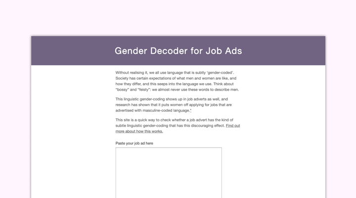 Gender Decoder for Job Ads - Check for hidden bias