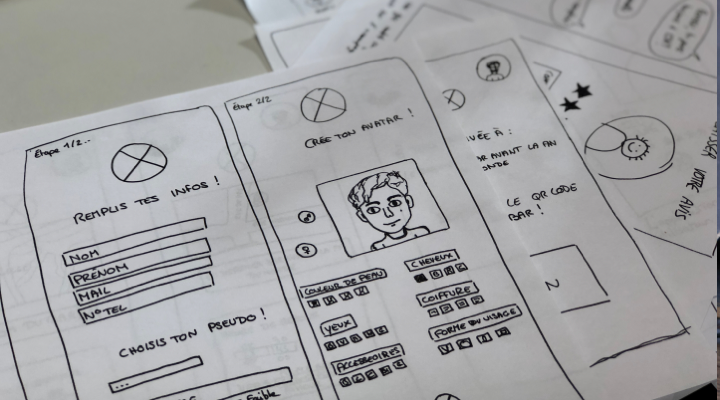 Sketches for prototyping on paper (POP)